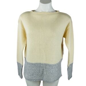 Athleta Brindle Borderdove Women Sweater NWT - Small | Cream Gray